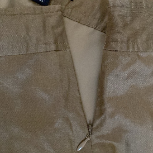 Banana Republic 100% Silk Midi Skirt Womens 4 gathered ruffles Champaign beige - Picture 6 of 12